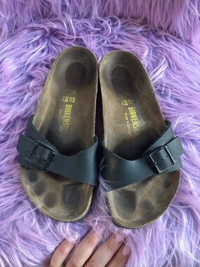 Birkenstock Madrid black leather single strap sandal * accepting offers